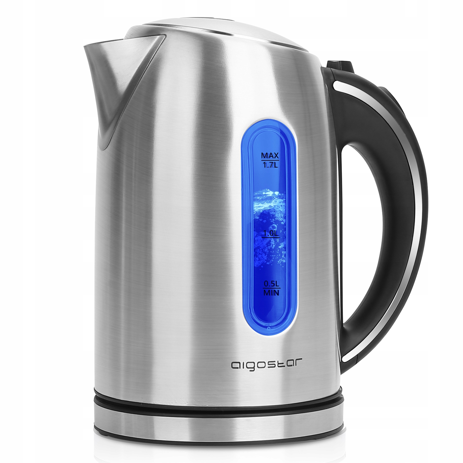 Aigostar 300104CEA rýchlovarná kanvica 2200 W 1,7 l strieborná/šedá